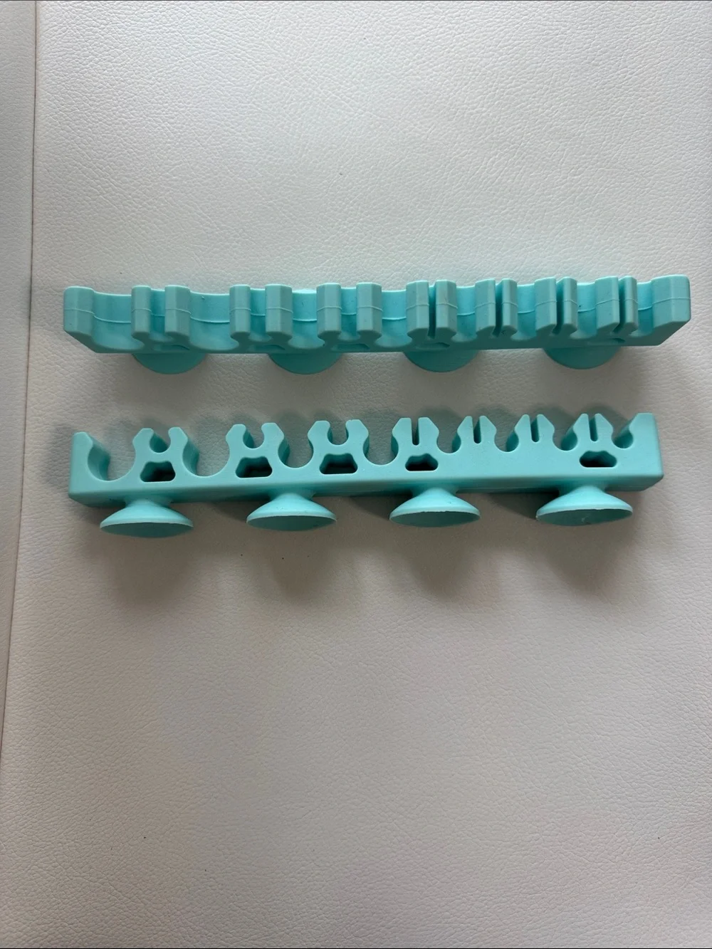 Set of Aqua Silicone Makeup Brush Holders with Suction Bases